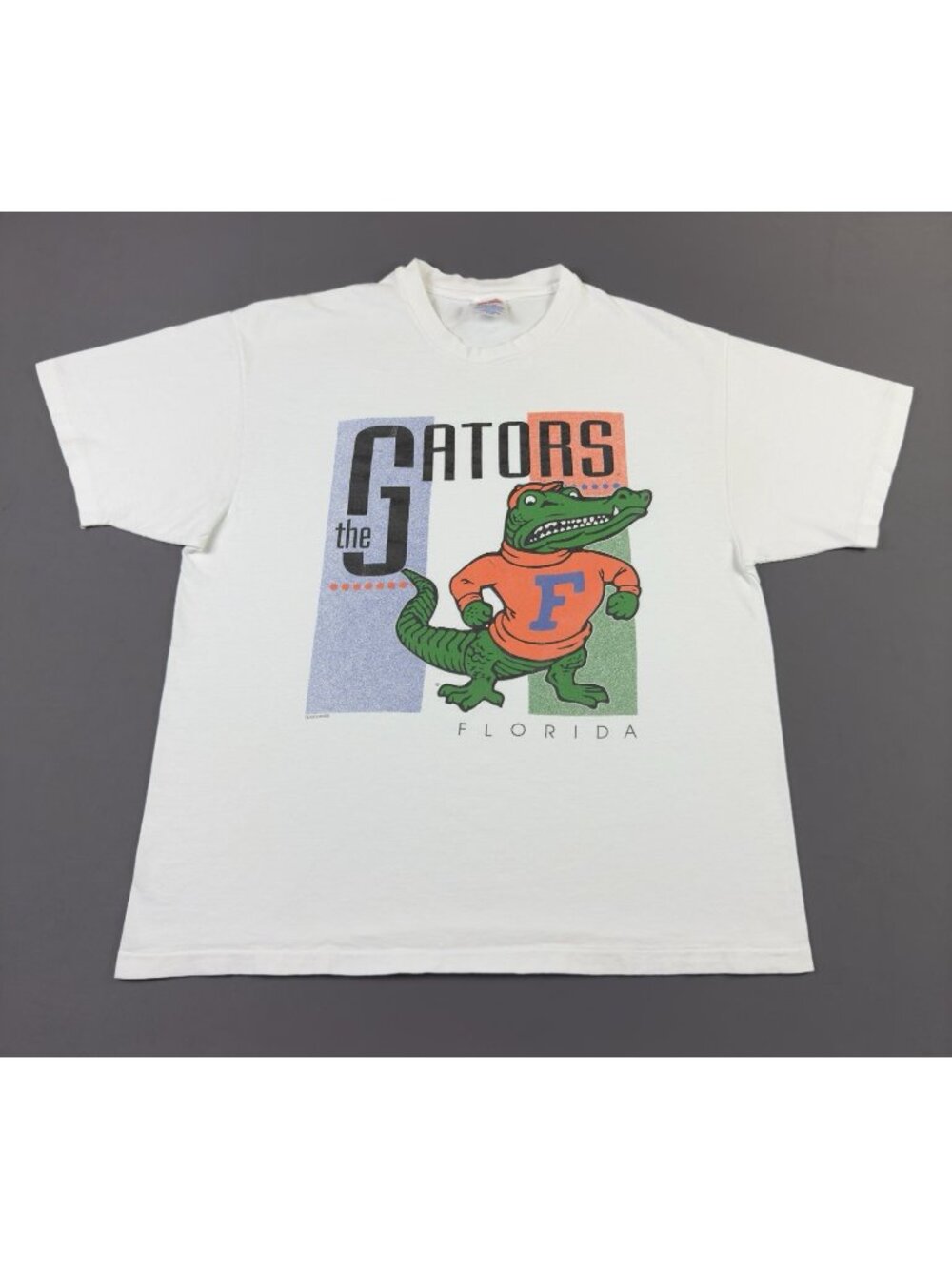 Rare Vintage 90s Florida Gators NCAA Mascot Sports Promo Hanes White XL Shirt